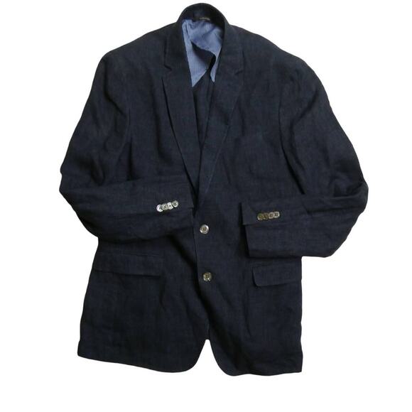 men's Banana Republic Modern Slim Fit 100% linen sport coat, 40R, navy, NEW